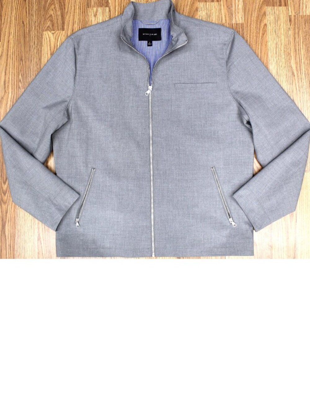 BANANA REPUBLIC CASUAL JACKET POLY/VISCOSE GRAY Sz LARGE, L